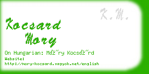 kocsard mory business card